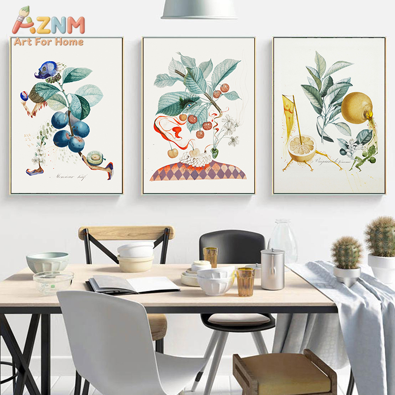 Vintage Toy Collector - AZNM Surreal Botanical Fruit Figure Canvas