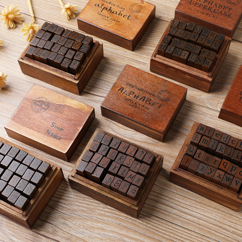 28Pcs/Box Alphabet Stamps Vint - огляд і ціна Vintage Collectible Stamps