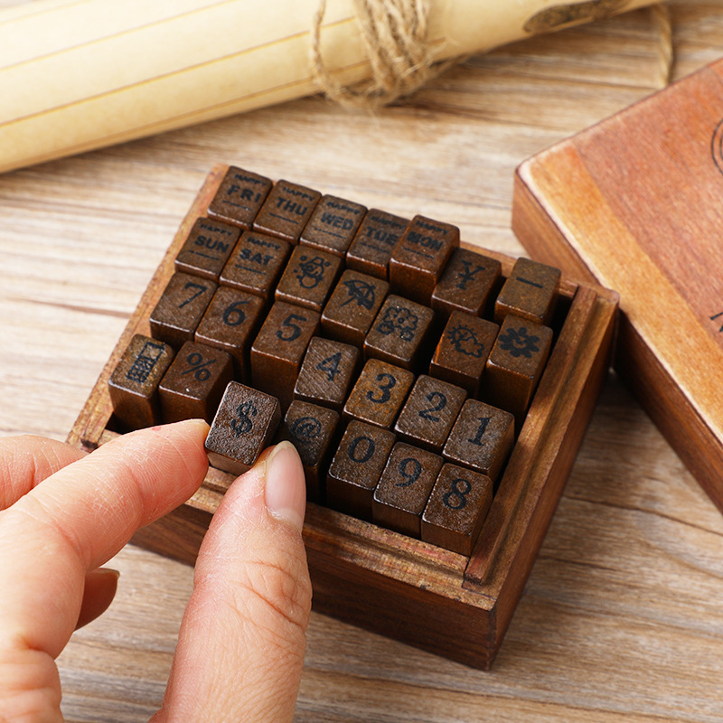 28Pcs/Box Alphabet Stamps Vint - огляд і ціна Vintage Collectible Stamps